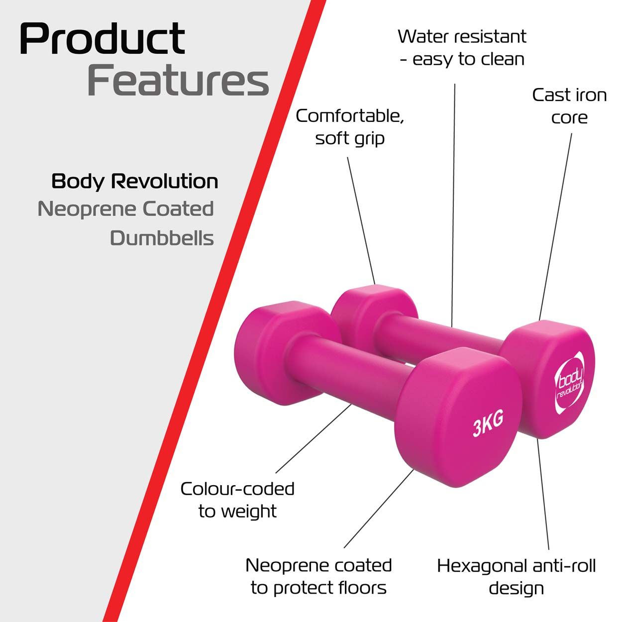 Neoprene Dumbbells 2x3KG