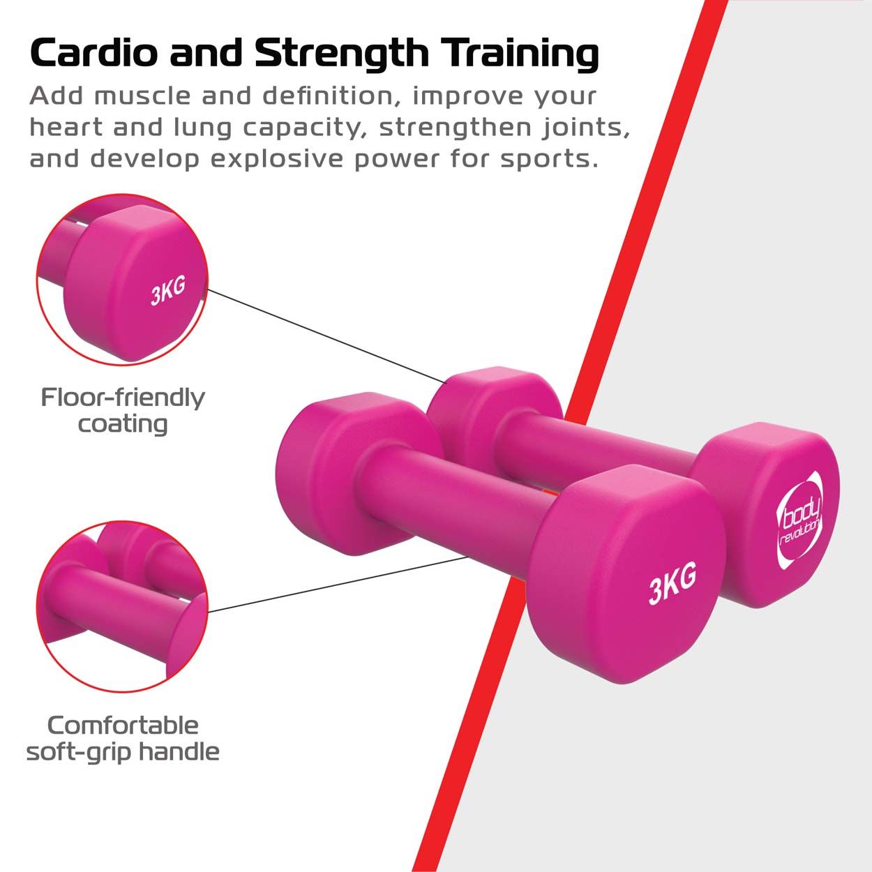 Neoprene Dumbbells 2x3KG