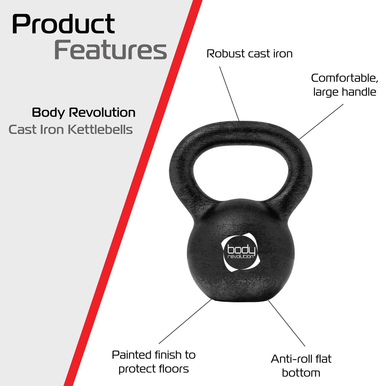Body Revolution 28 kg Cast Iron Kettlebell