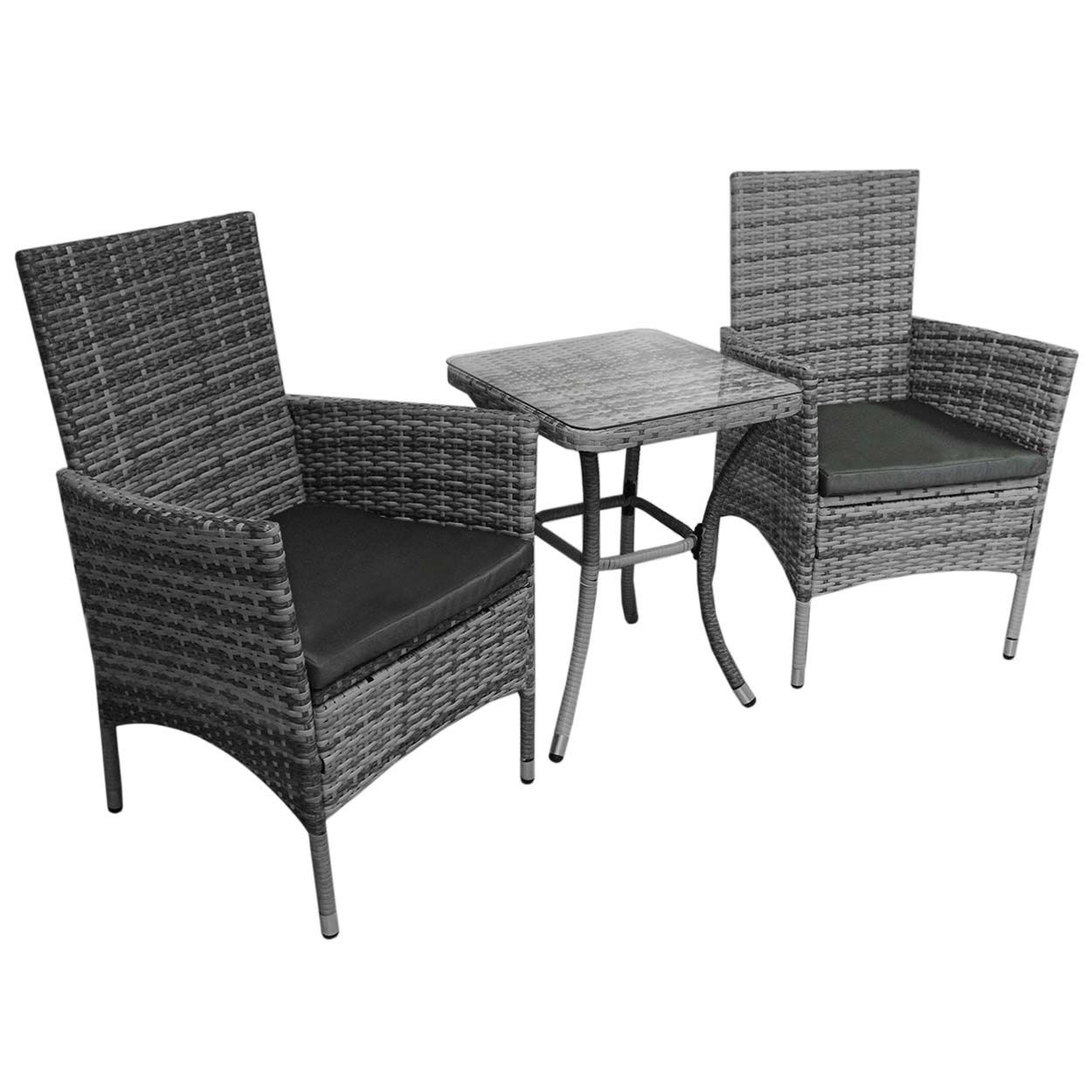 Jardí Rattan Bistro Set Grey
