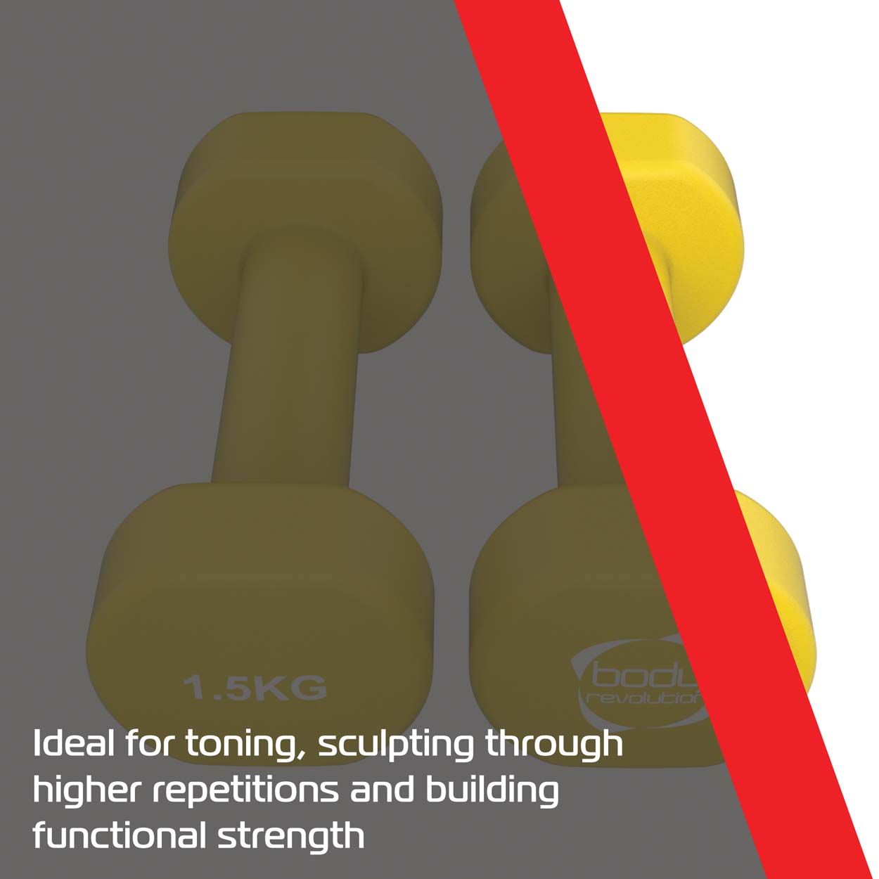 2 x 1.5KG Neoprene dumbbells