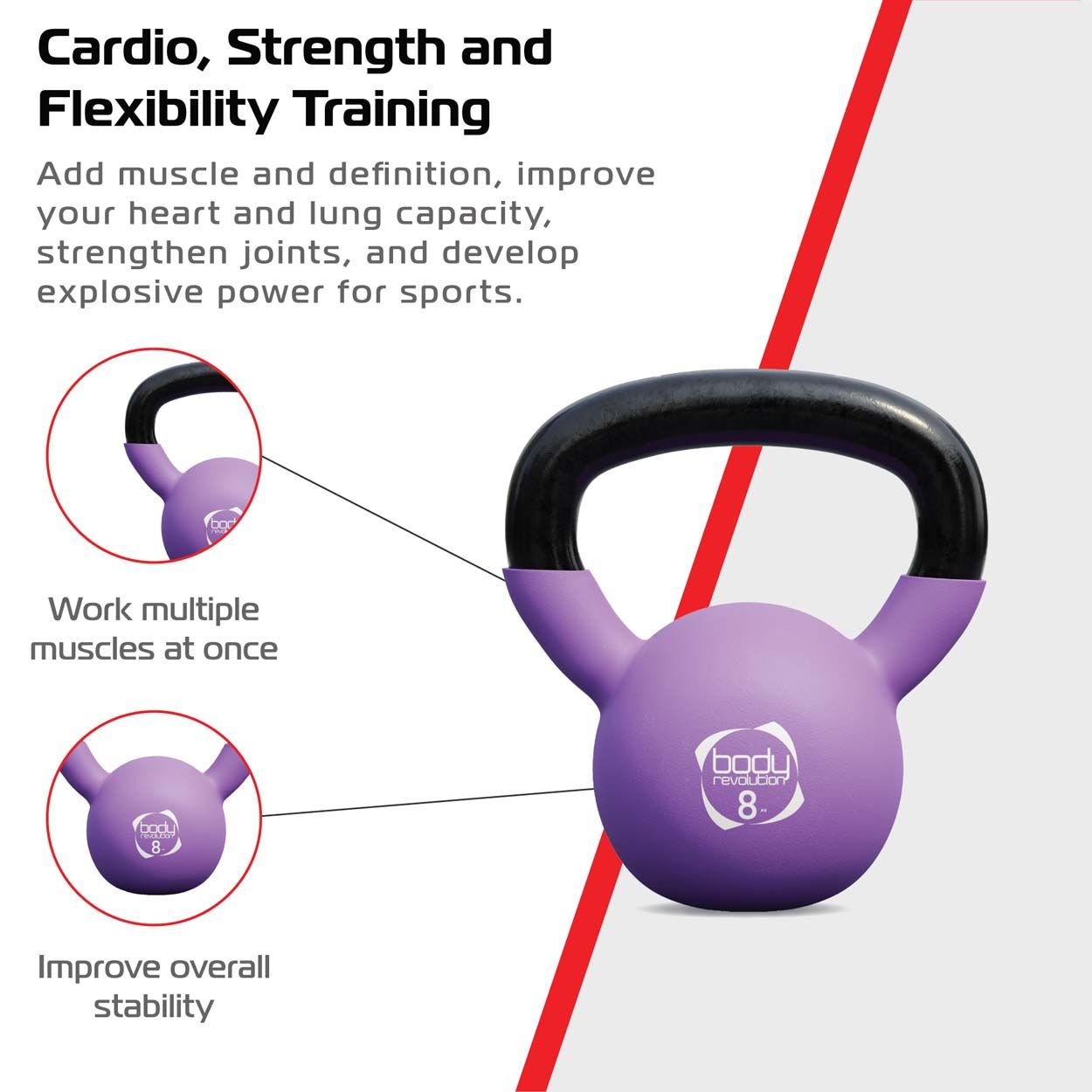 Body Revolution Neoprene Kettlebells Bundle (6kg, 8kg & 10kg)