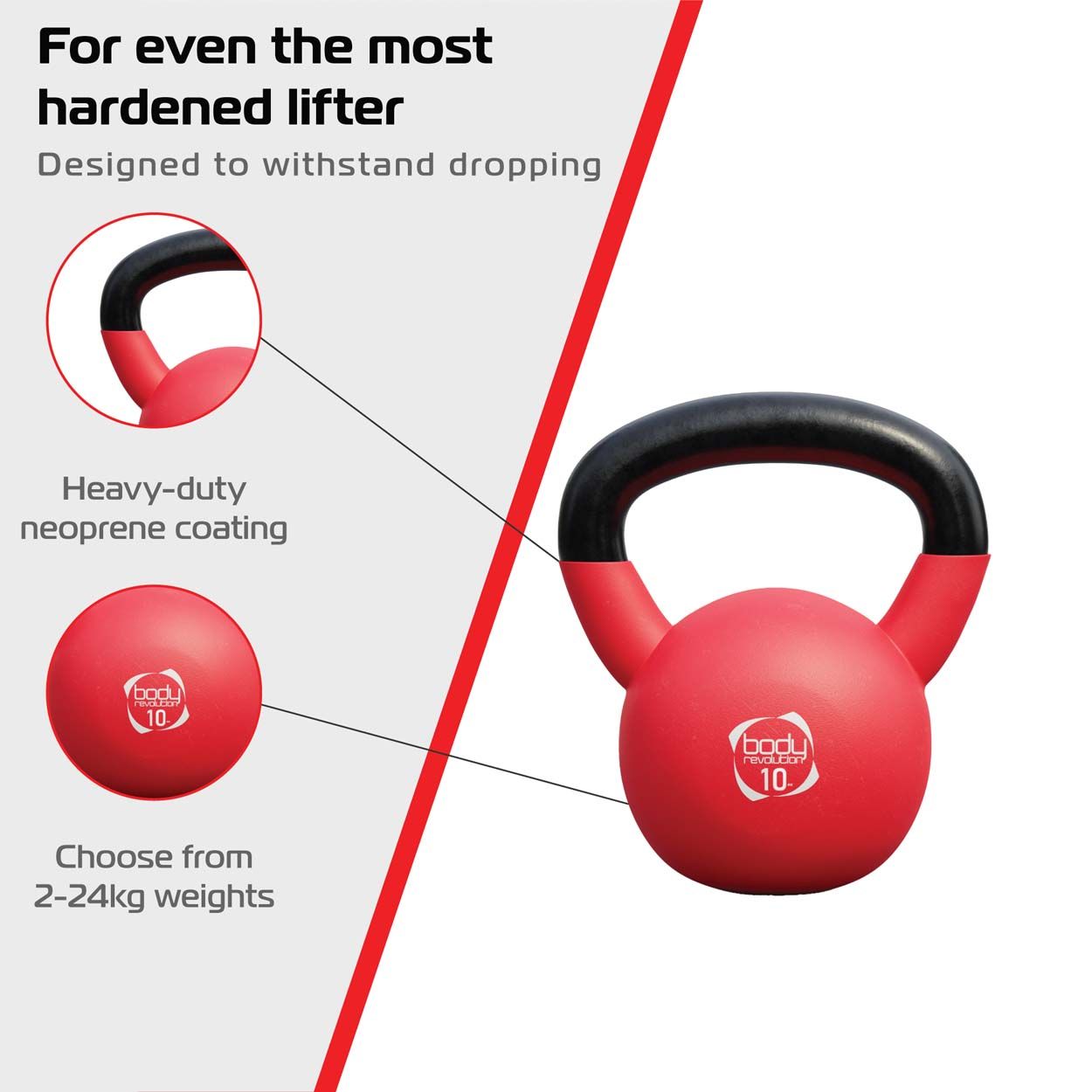 Body Revolution Neoprene Kettlebells Bundle (6kg, 8kg & 10kg)
