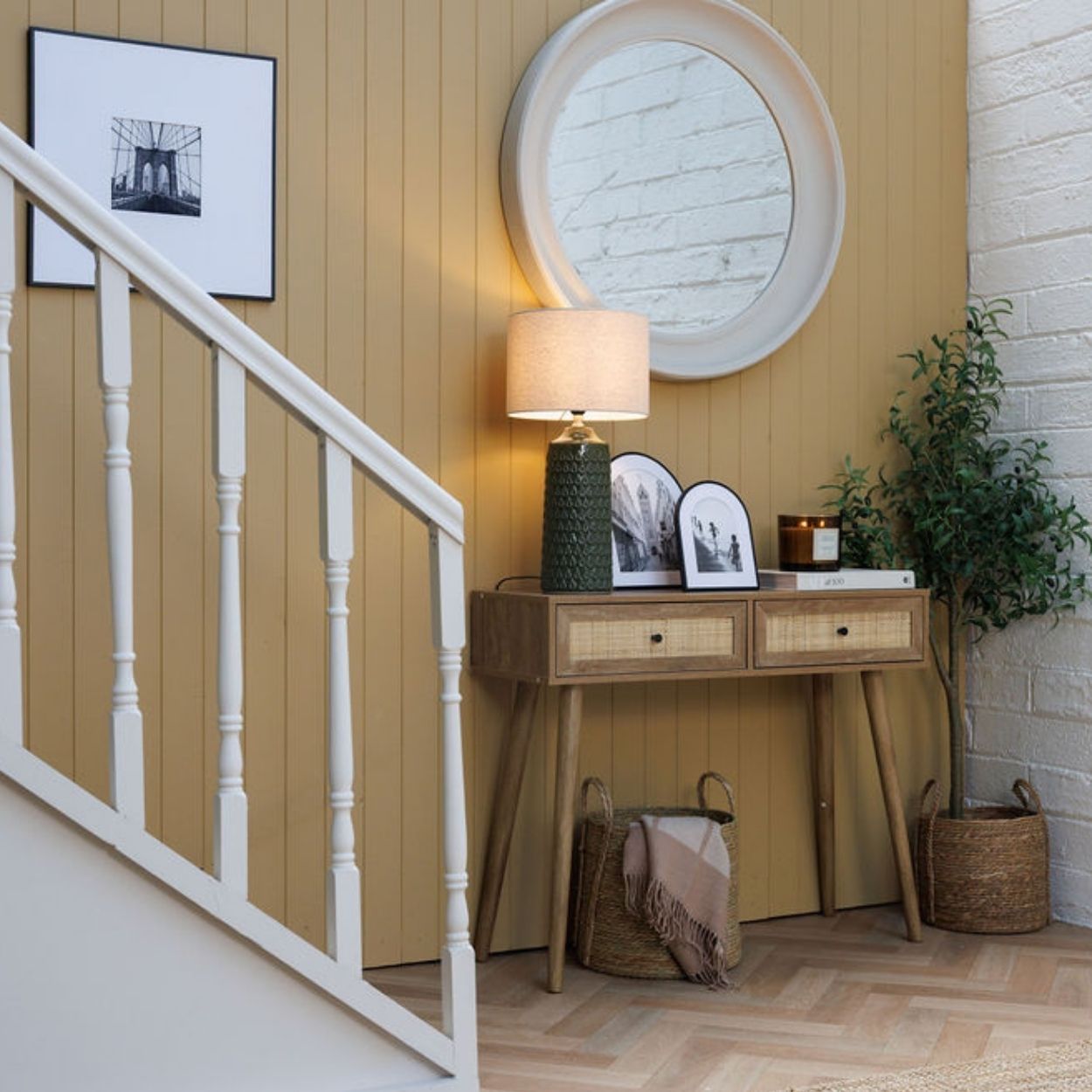 Verona Rattan Console Table