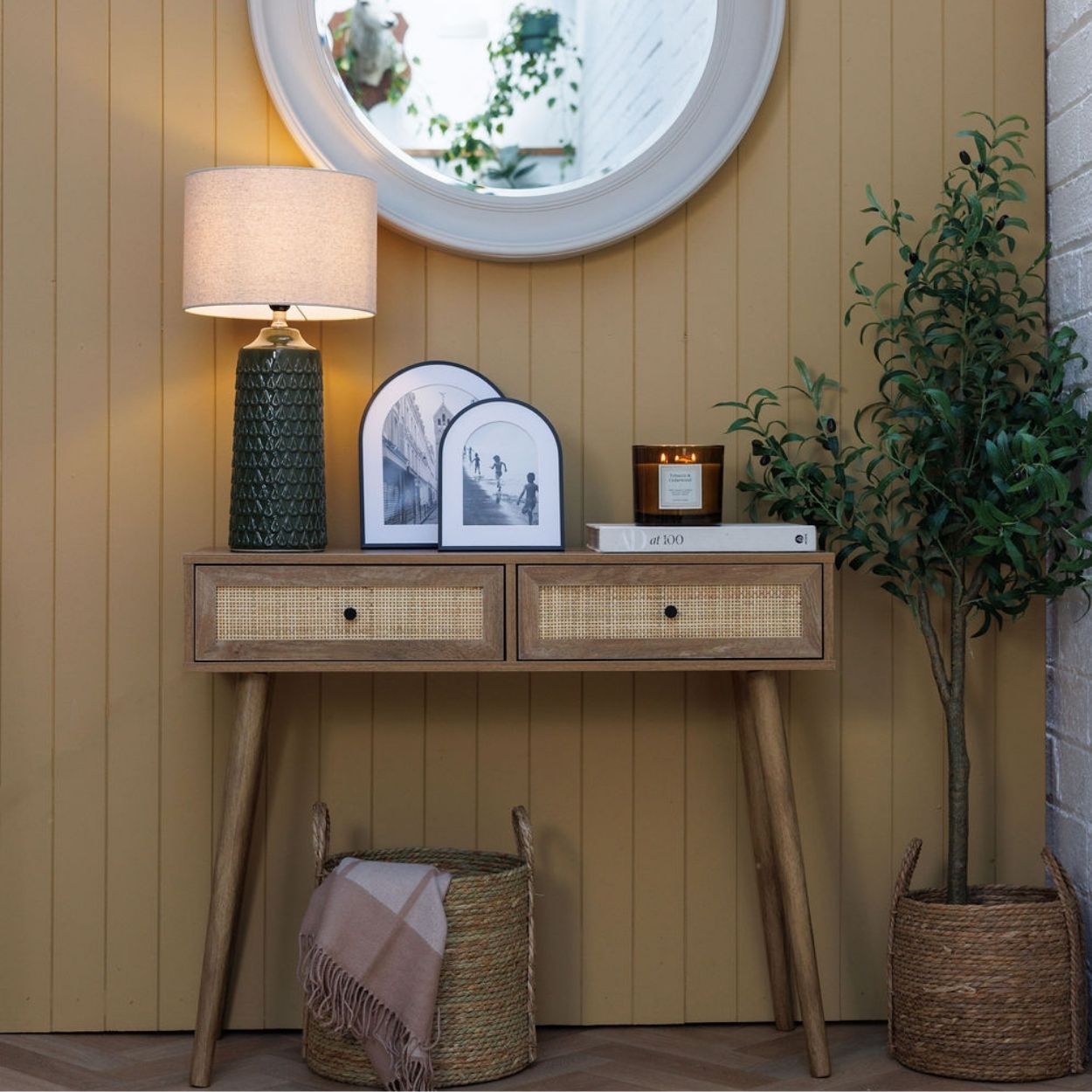 Verona Rattan Console Table