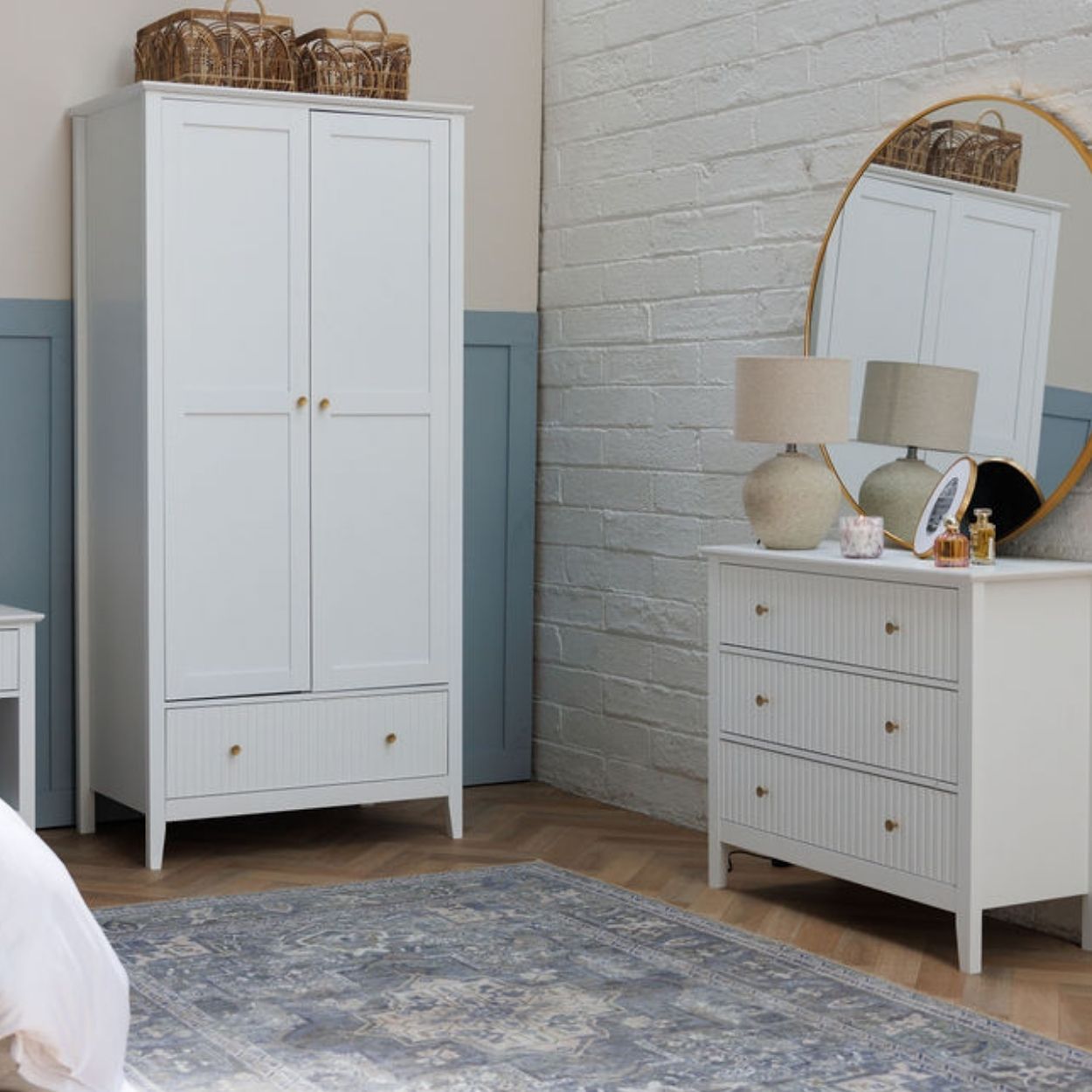 Florence White Panel Wardrobe
