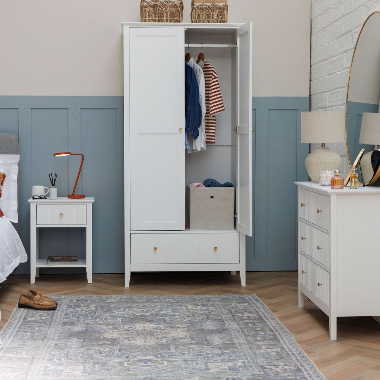Florence White Panel Wardrobe