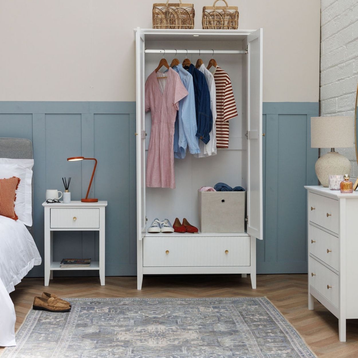 Florence White Panel Wardrobe
