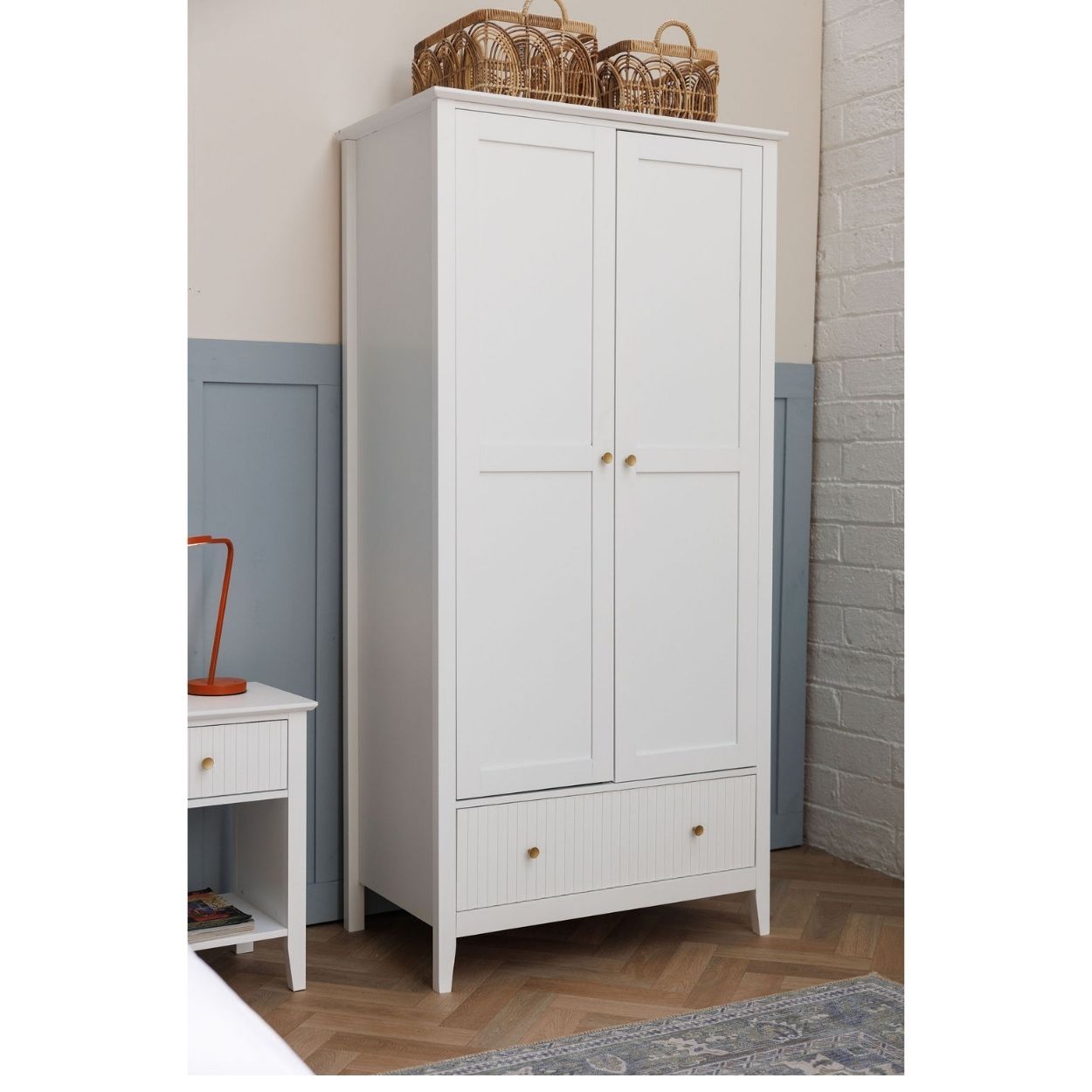 Florence White Panel Wardrobe