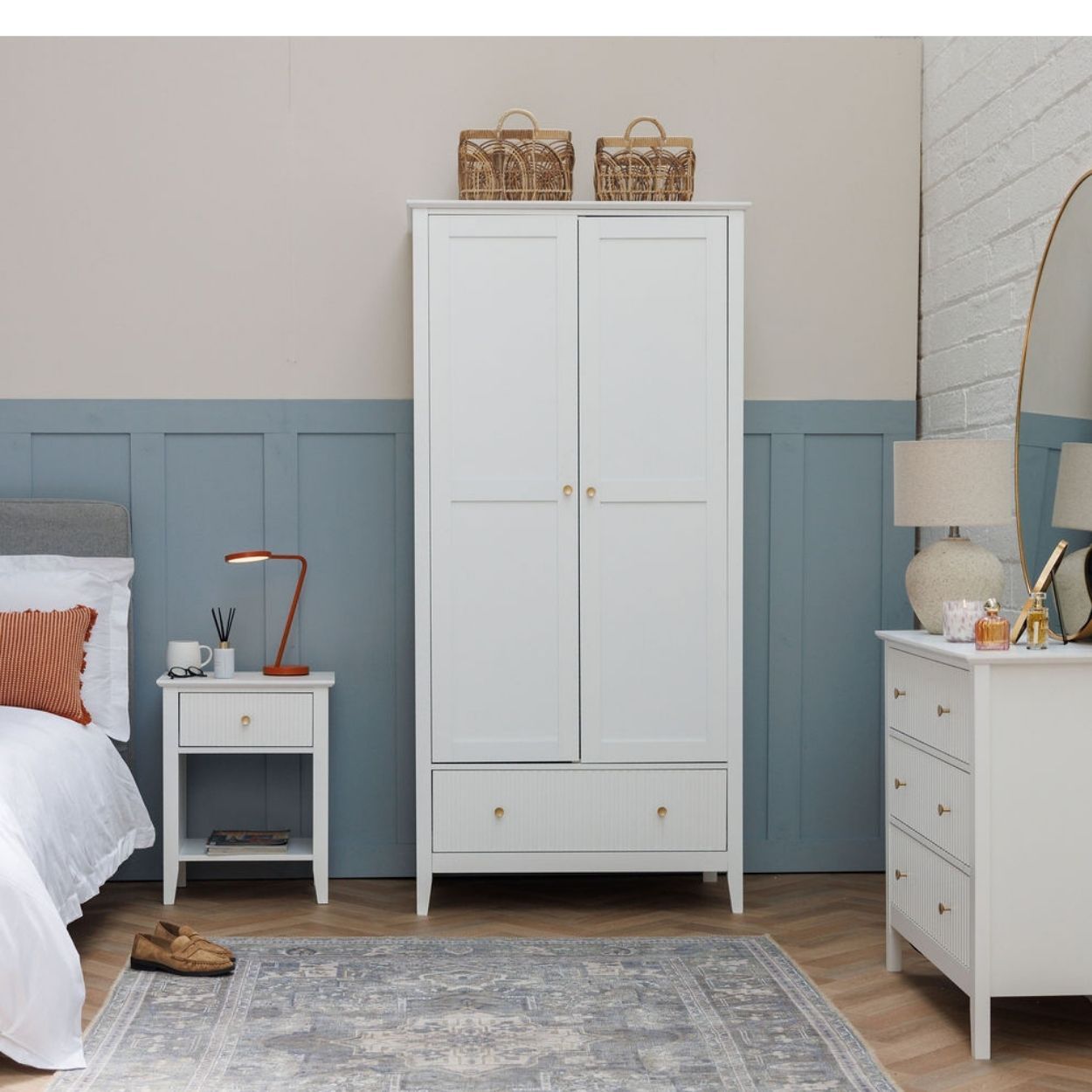 Florence White Panel Wardrobe