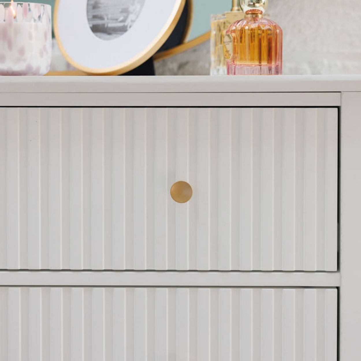 Florence White Panel 3 drawers chest