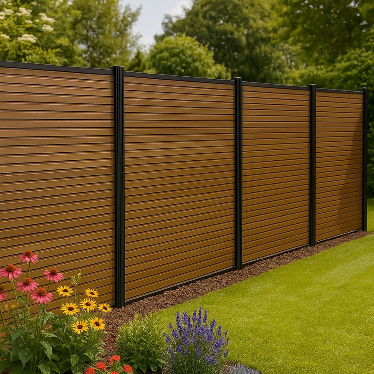 Castellated Fence Teak 1.79m 2 pk