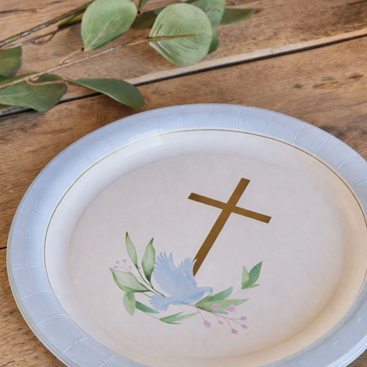 Communion Plate Blue 22cm 10pcs