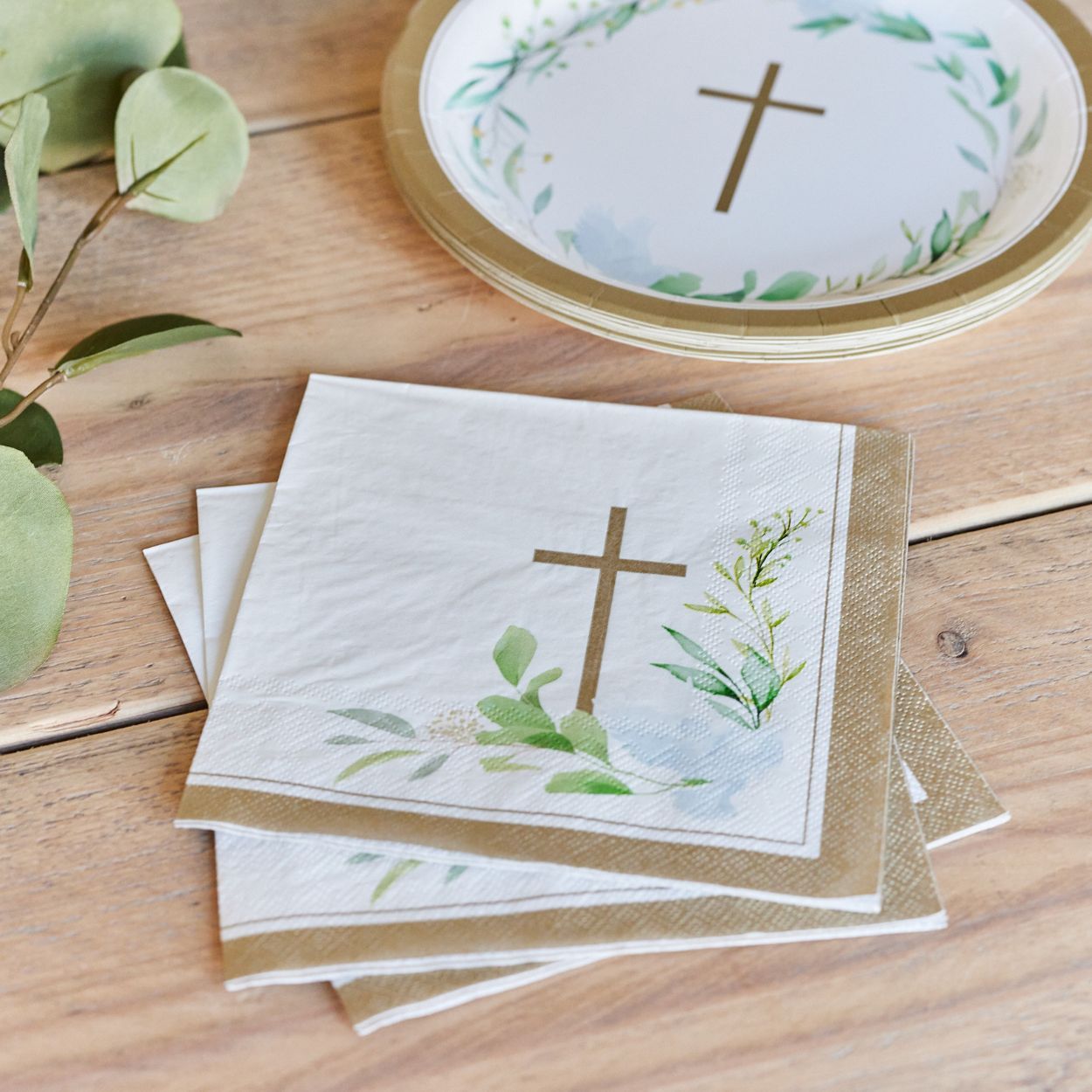Communion Napkin Gold 33X33cm 20pcs
