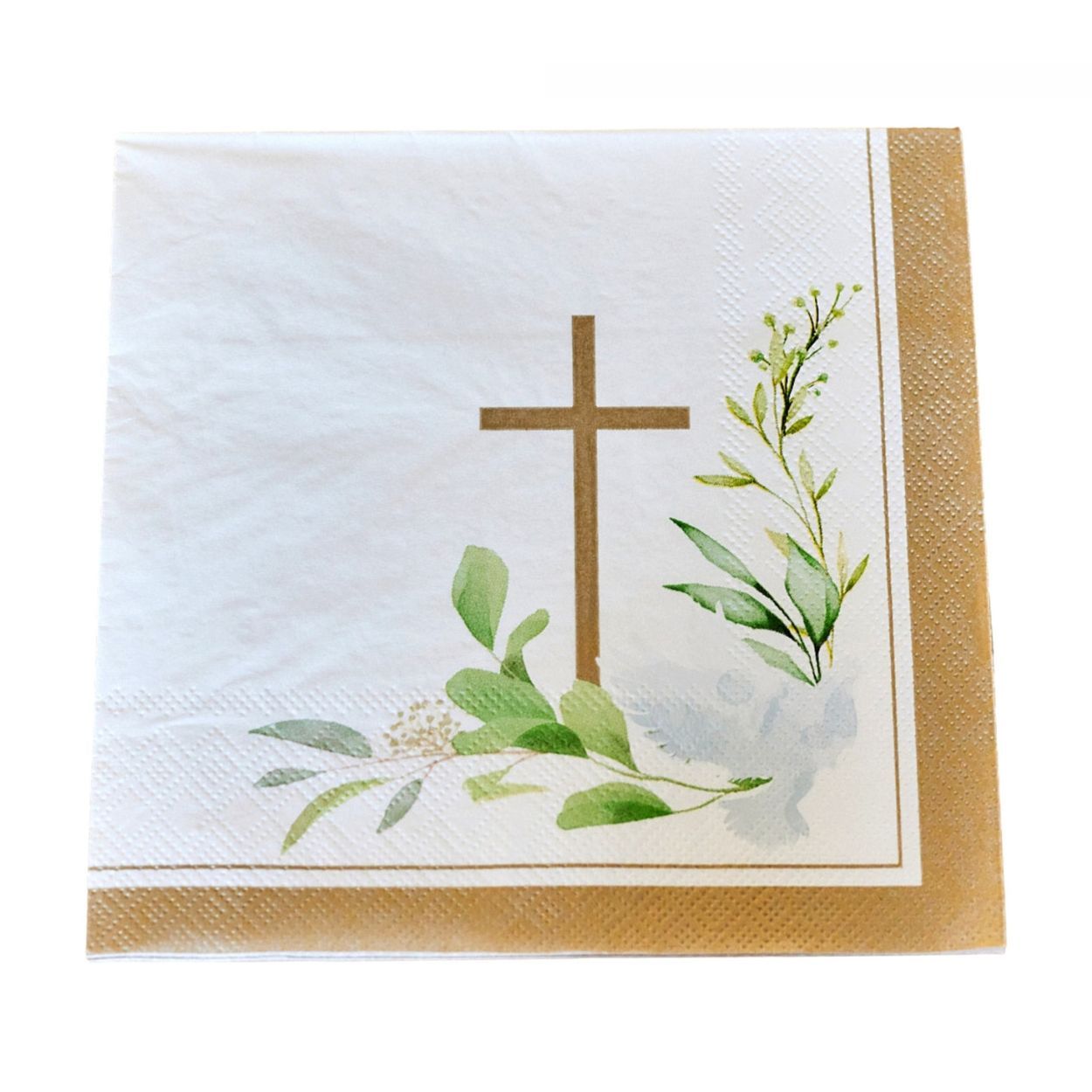 Communion Napkin Gold 33X33cm 20pcs