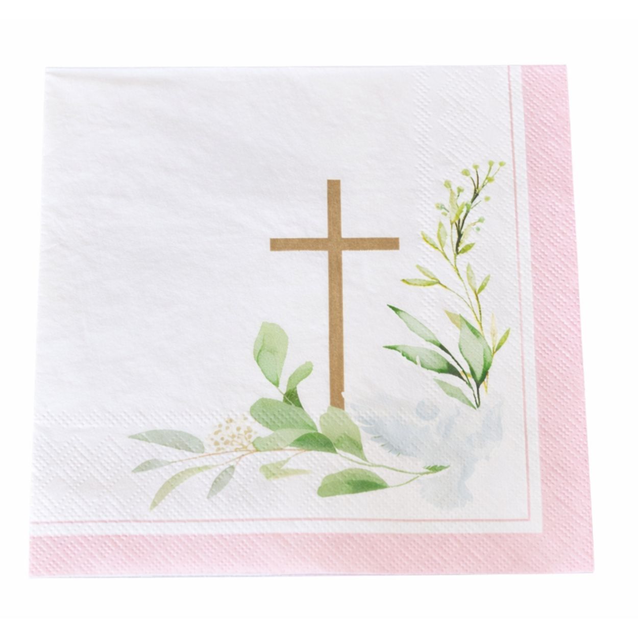 Communion Napkin Pink 33X33cm  20pcs