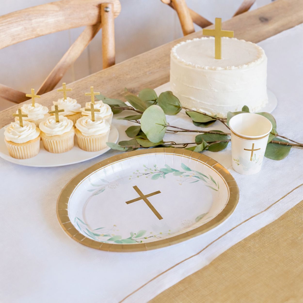 Communion Tablecover White Gold 120X180cm