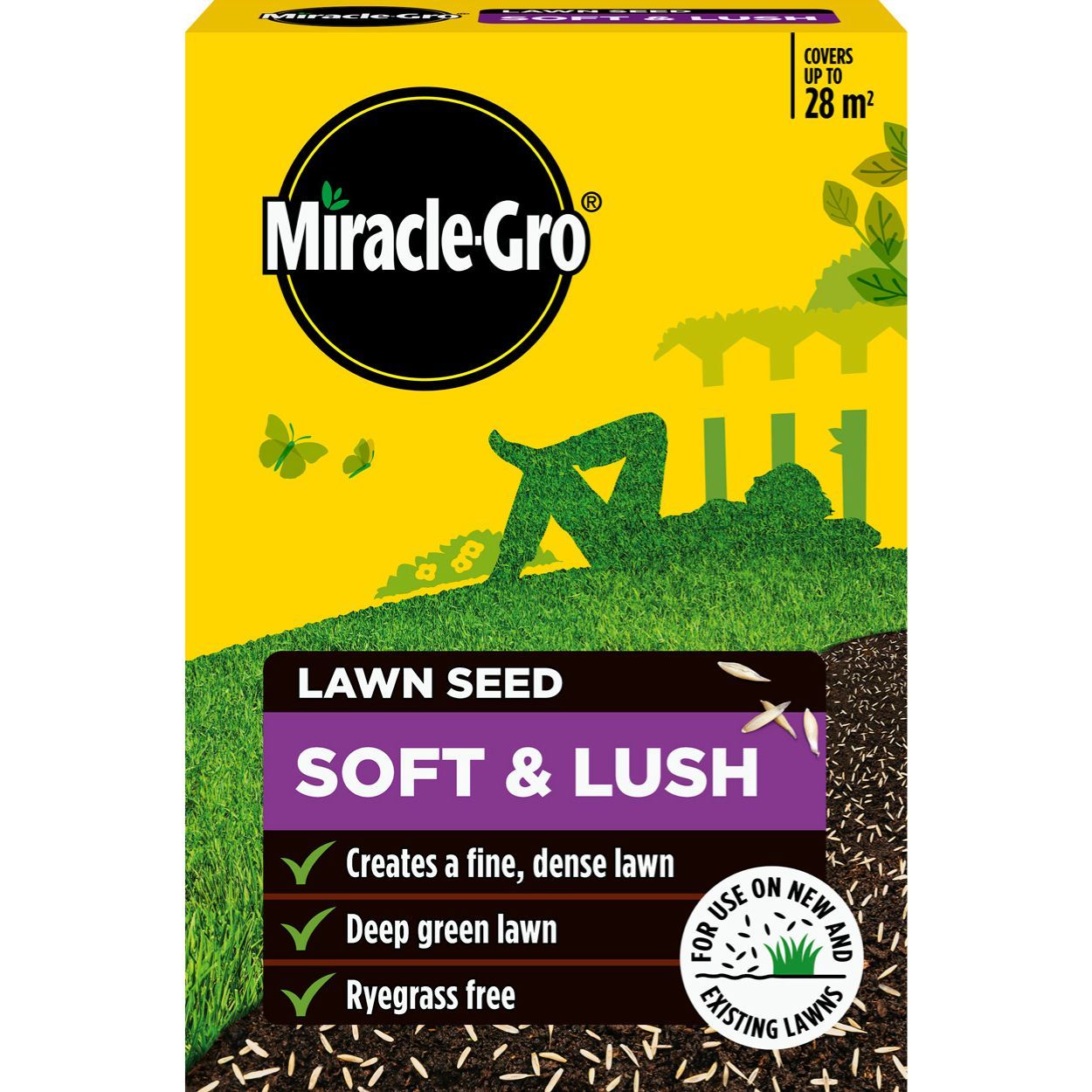 MIRACLE-GRO SOFT & LUSH LAWN SEED 840G