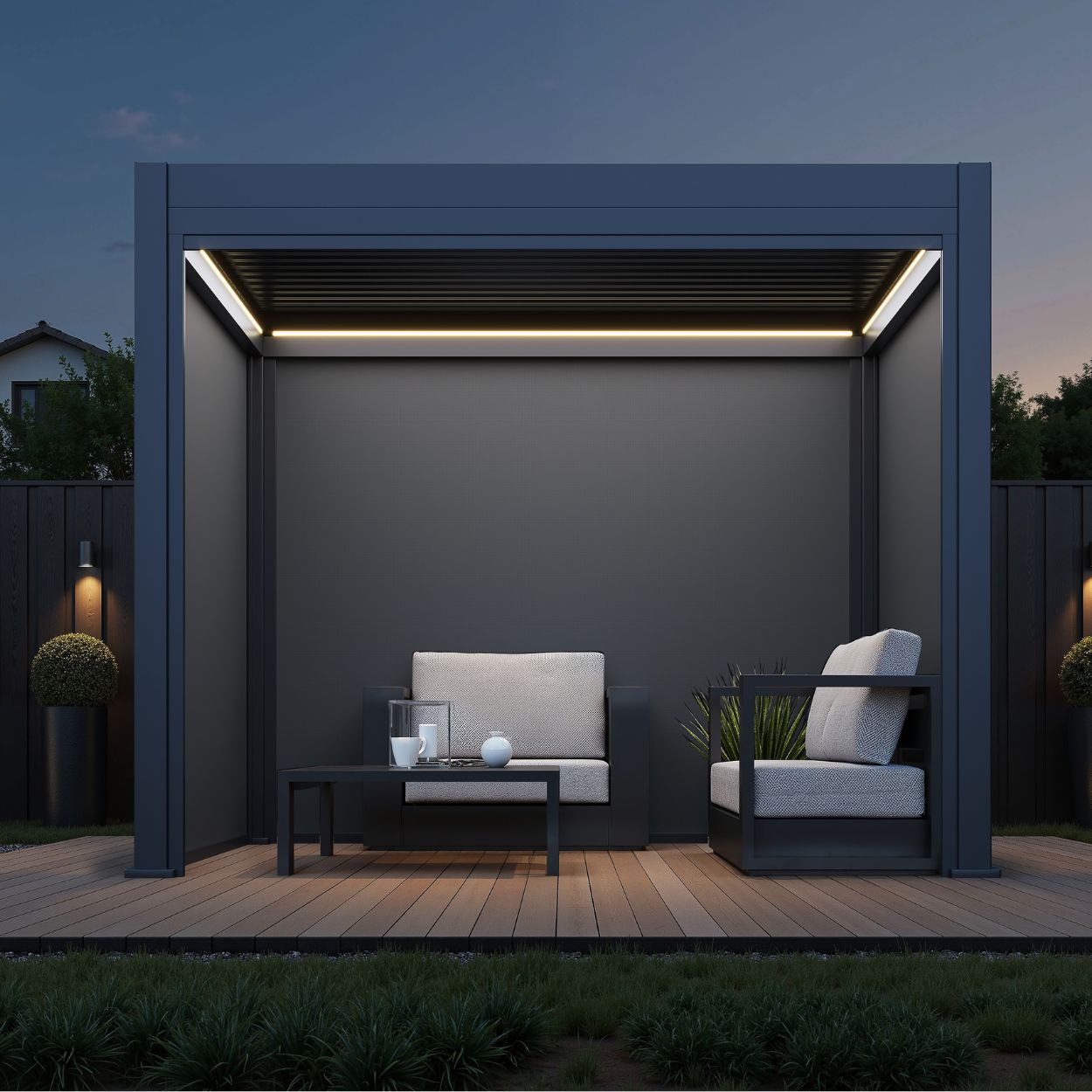 Neo Louvered 3x3m Pergola with LED Lighting
