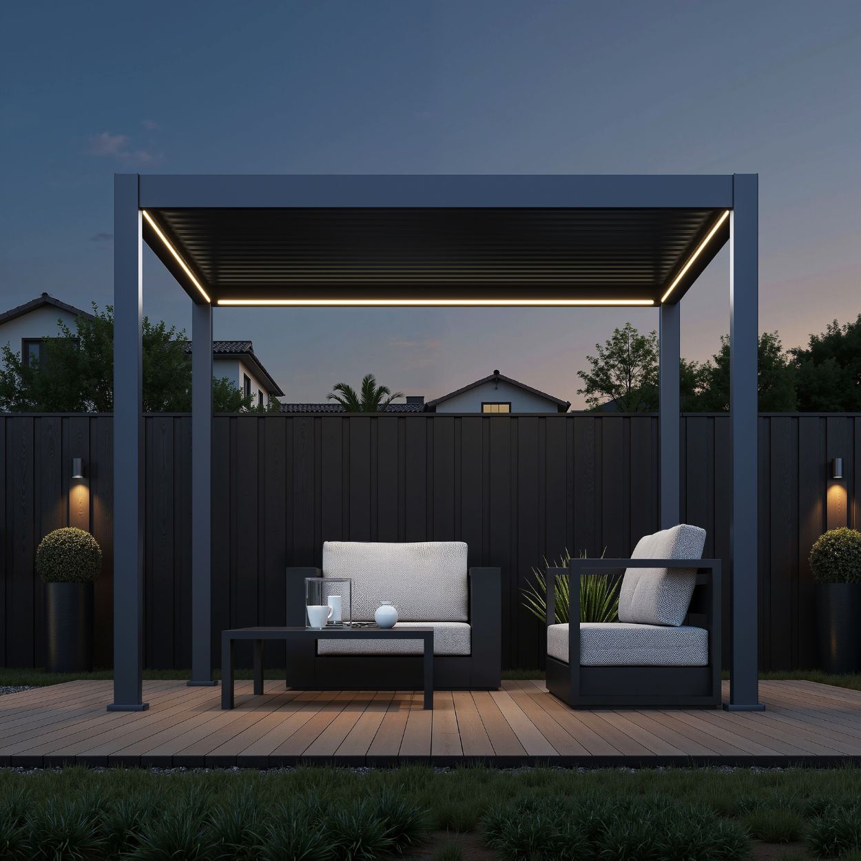 Neo Louvered 3x3m Pergola with LED Lighting