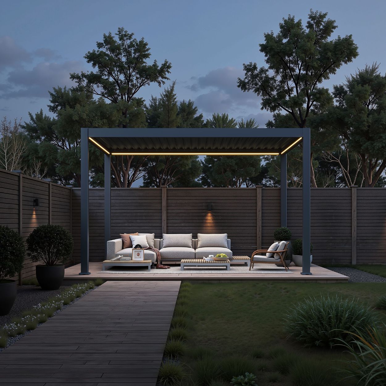 Neo Louvered 4x3m Pergola with LED Lighting