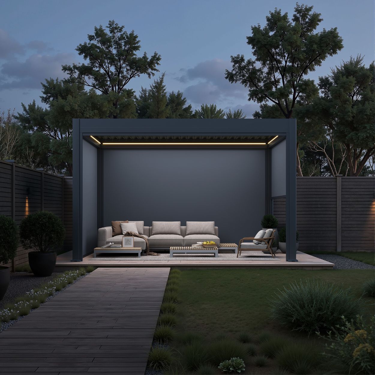 Neo Louvered 4x3m Pergola with LED Lighting