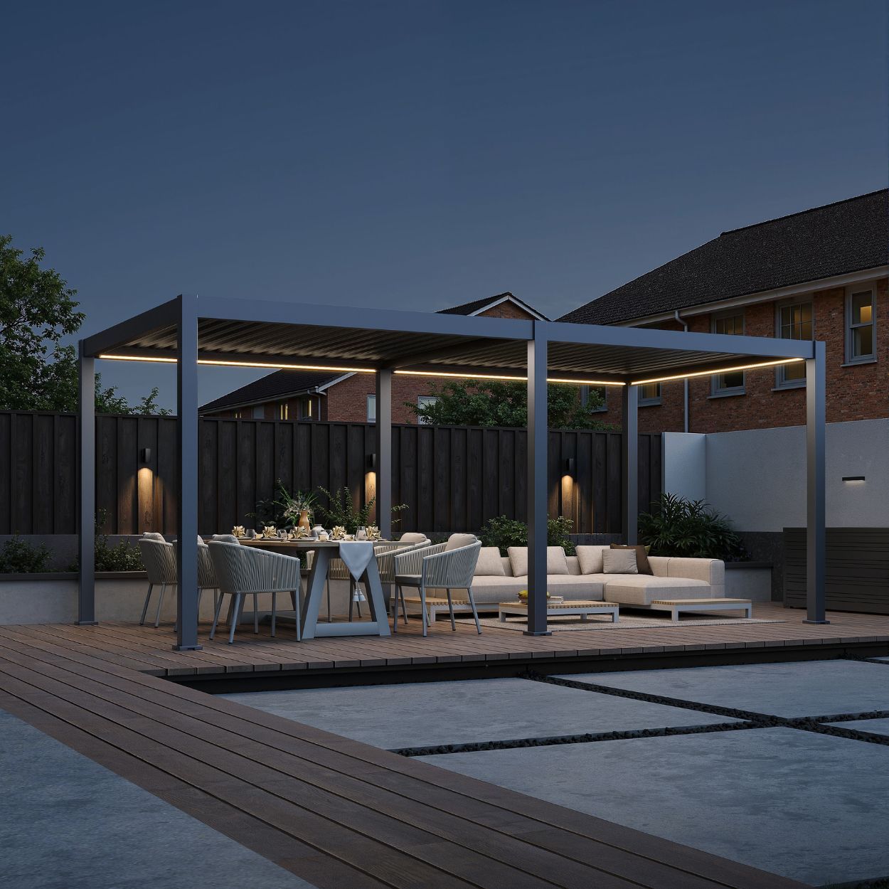 Neo Louvered 6x3m Pergola with LED Lighting