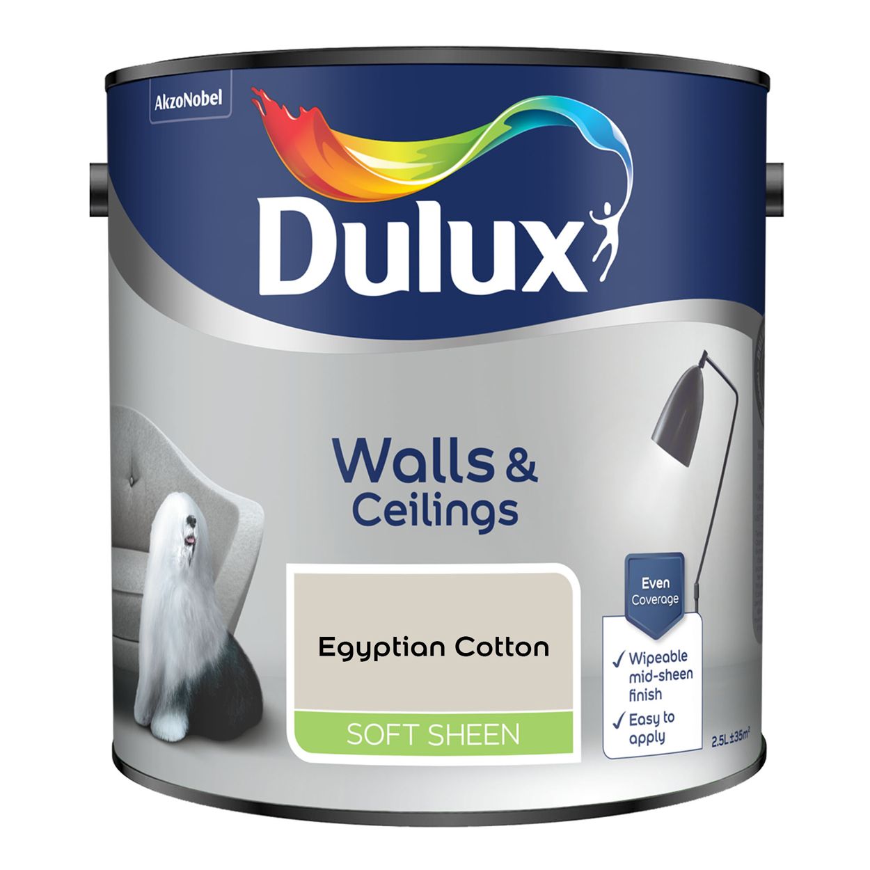 Dulux Walls & Ceilings Soft Sheen Egyptian Cotton 2.5L