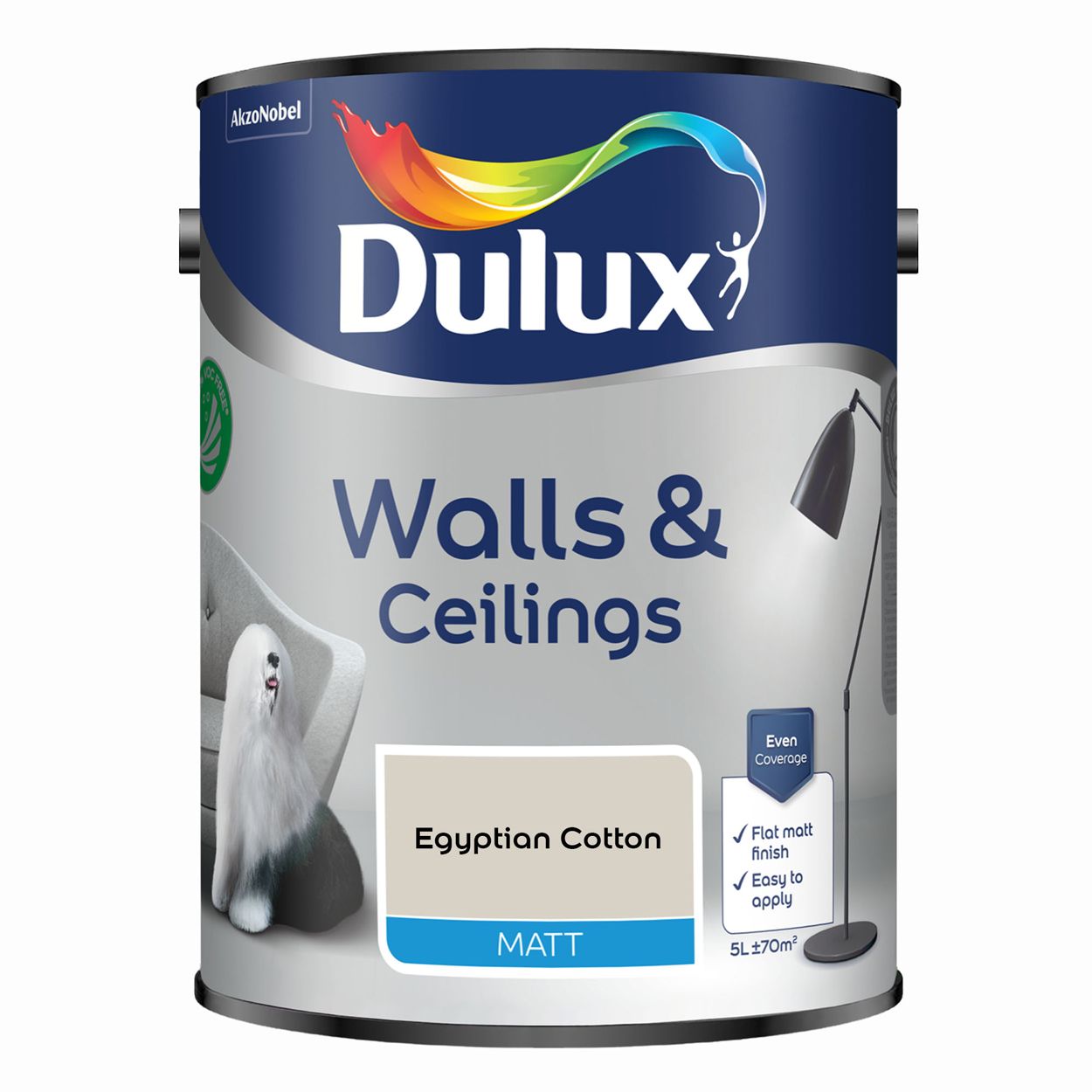 Dulux Walls & Ceilings Matt Egyptian Cotton 5L