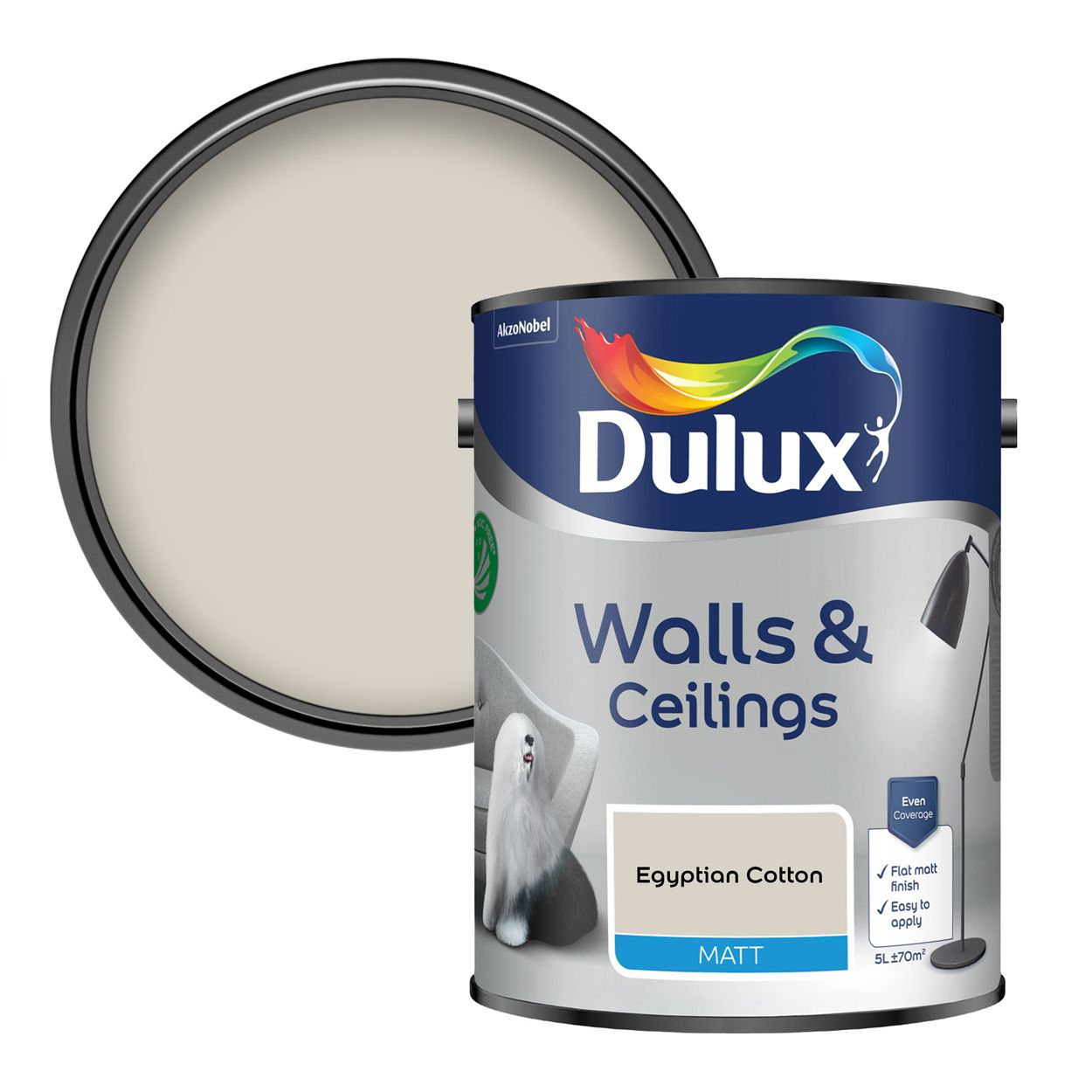 Dulux Walls & Ceilings Matt Egyptian Cotton 5L