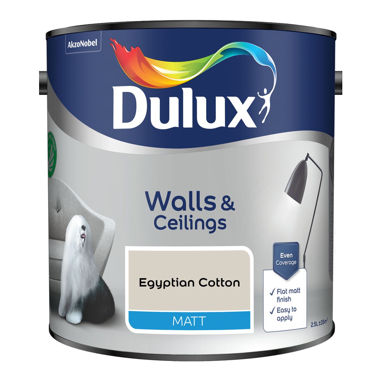 Dulux Walls & Ceilings Matt Egyptian Cotton 2.5L