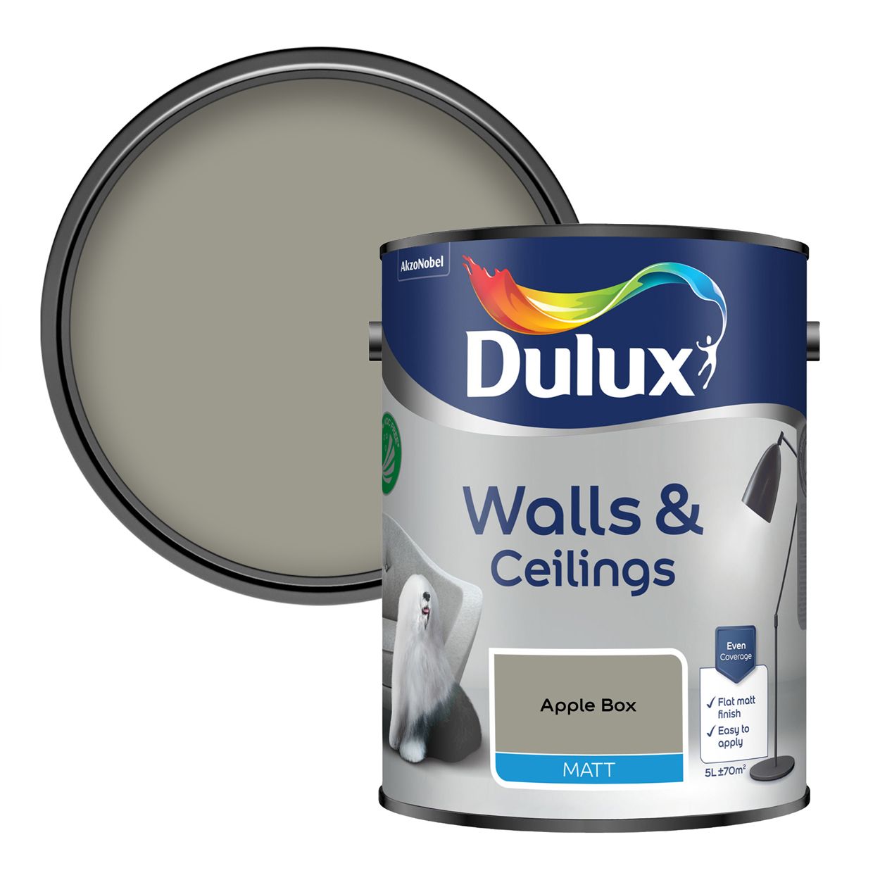 Dulux Walls & Ceilings Matt Apple Box 5L