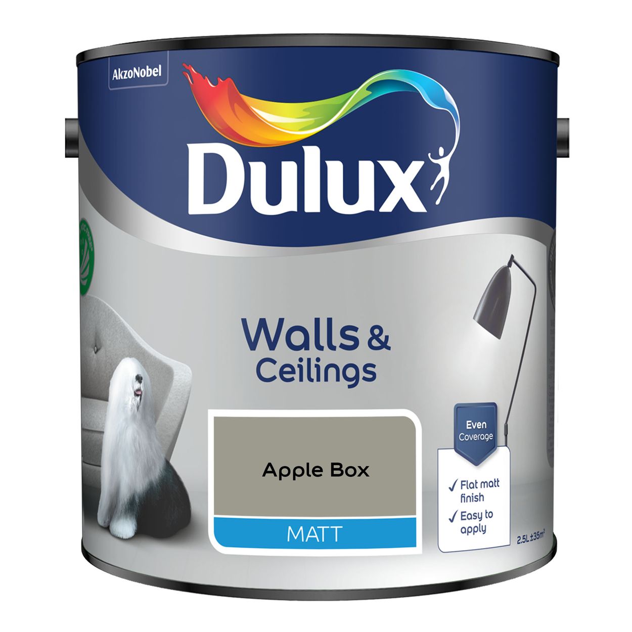 Dulux Walls & Ceilings Matt Apple Box 2.5L