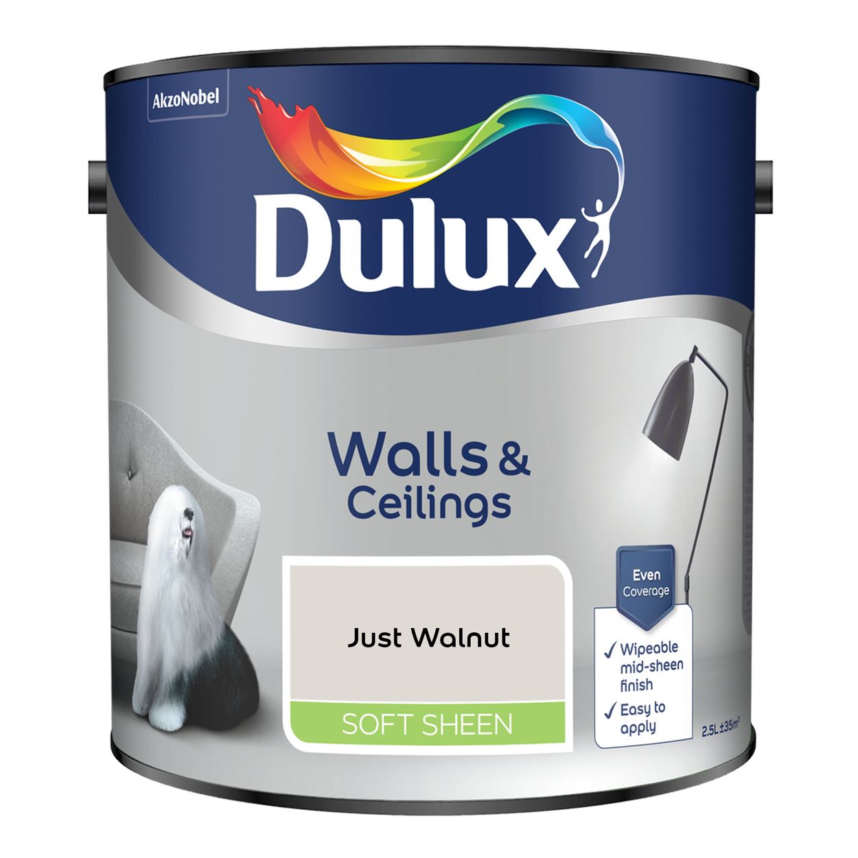 Dulux Walls & Ceilings Soft Sheen Just Walnut 2.5L