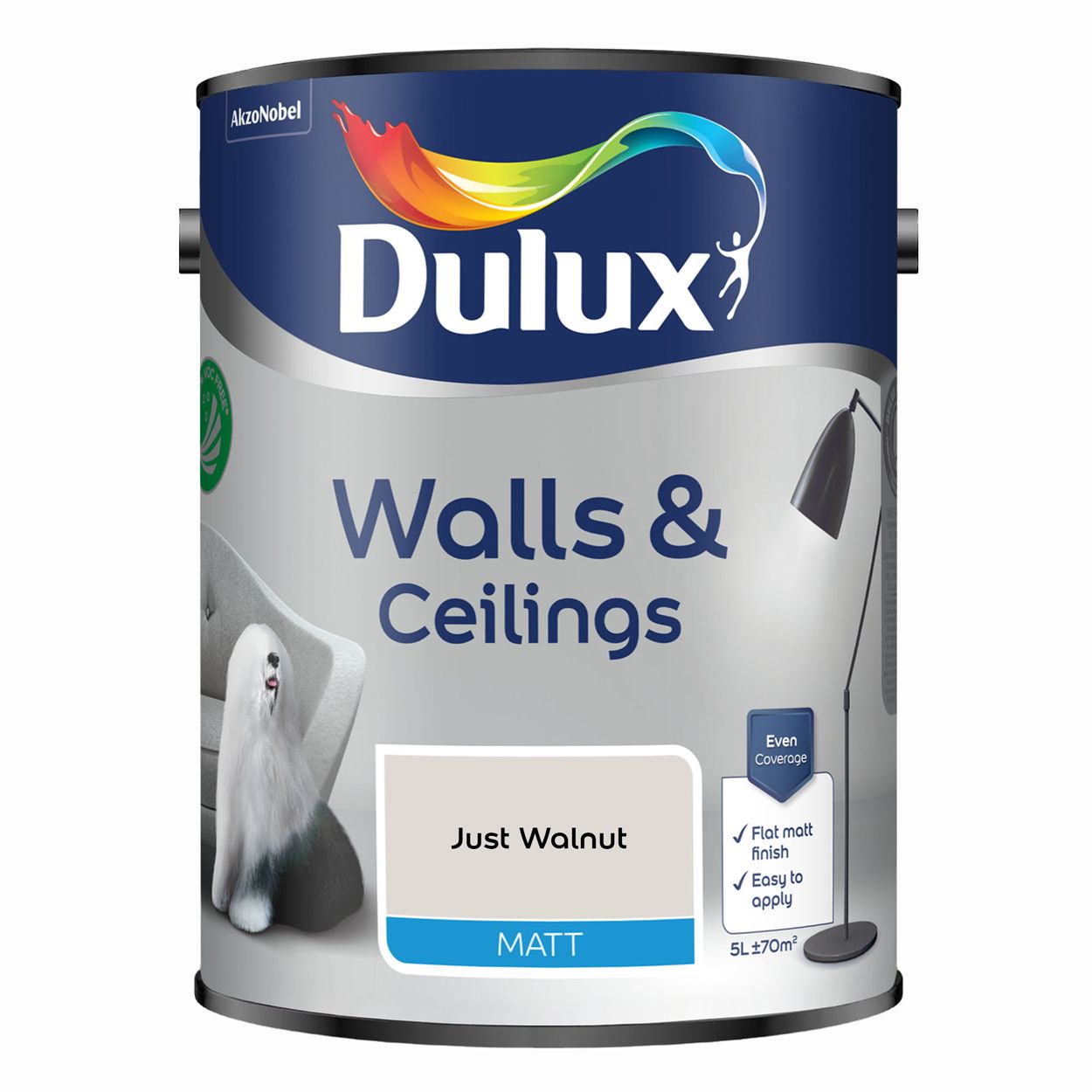 Dulux Walls & Ceilings  Matt Just Walnut 5L