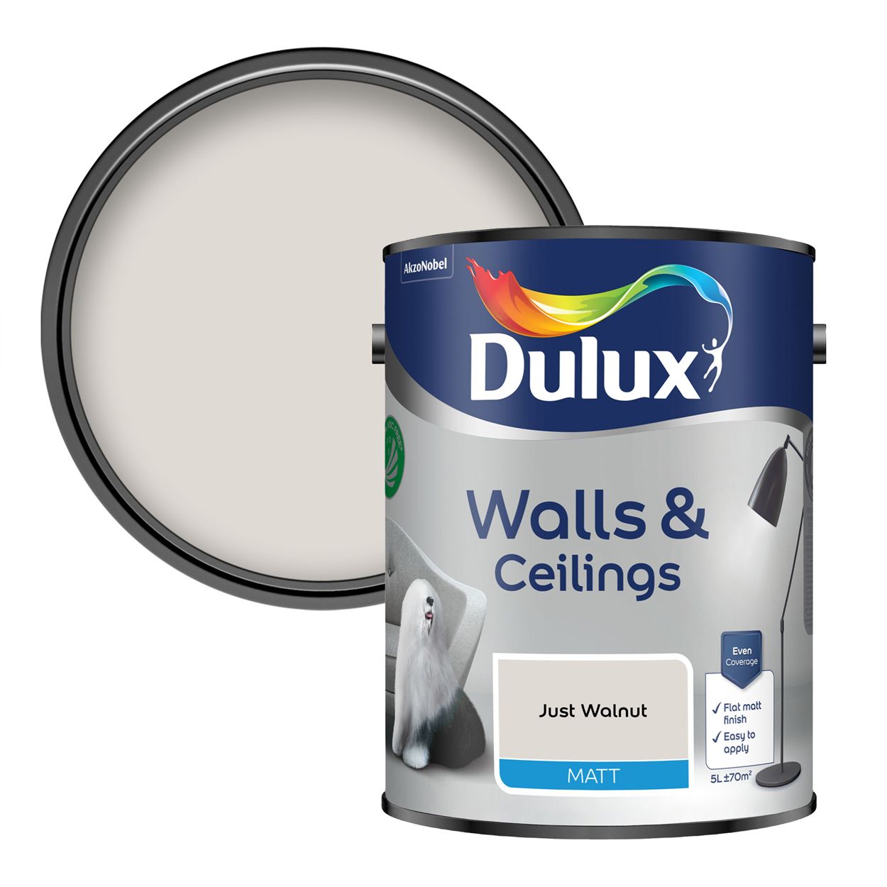 Dulux Walls & Ceilings  Matt Just Walnut 5L
