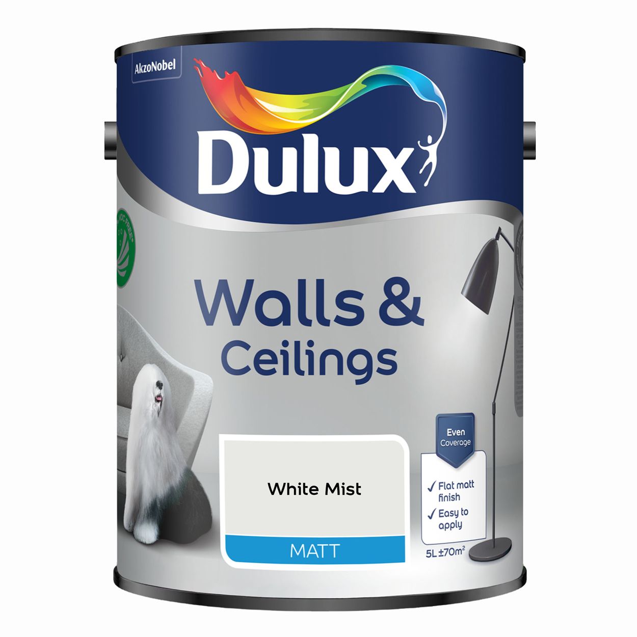 Dulux Walls & Ceilings Matt White Mist 5L