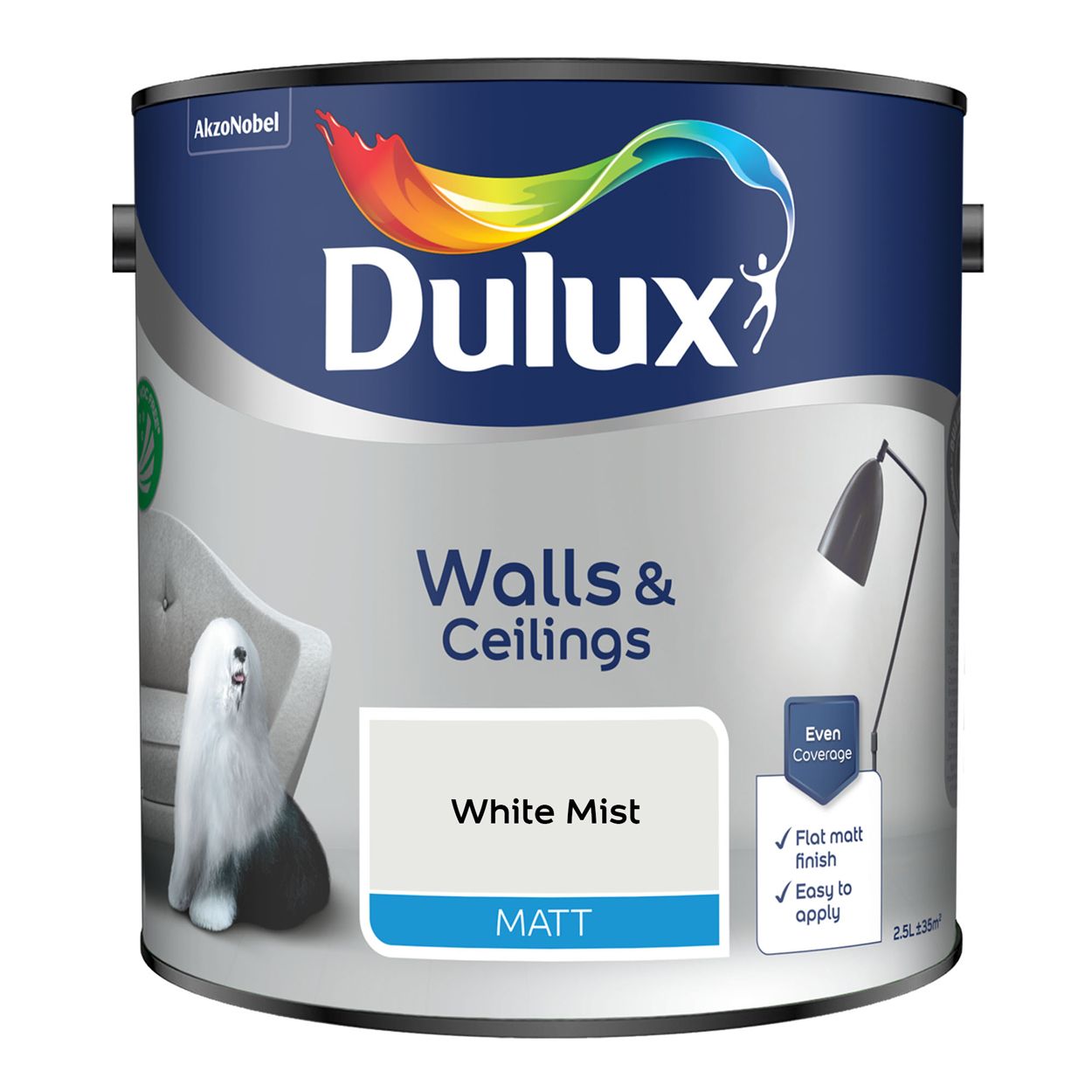 Dulux Walls & Ceilings Matt White Mist 2.5L