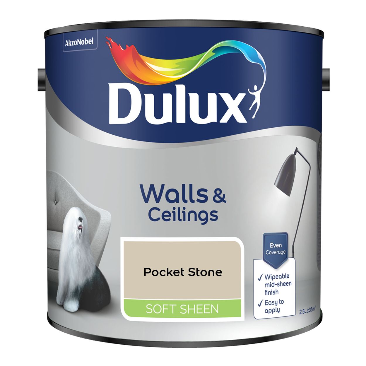 Dulux Walls & Ceilings Soft Sheen Pocket Stone 2.5L
