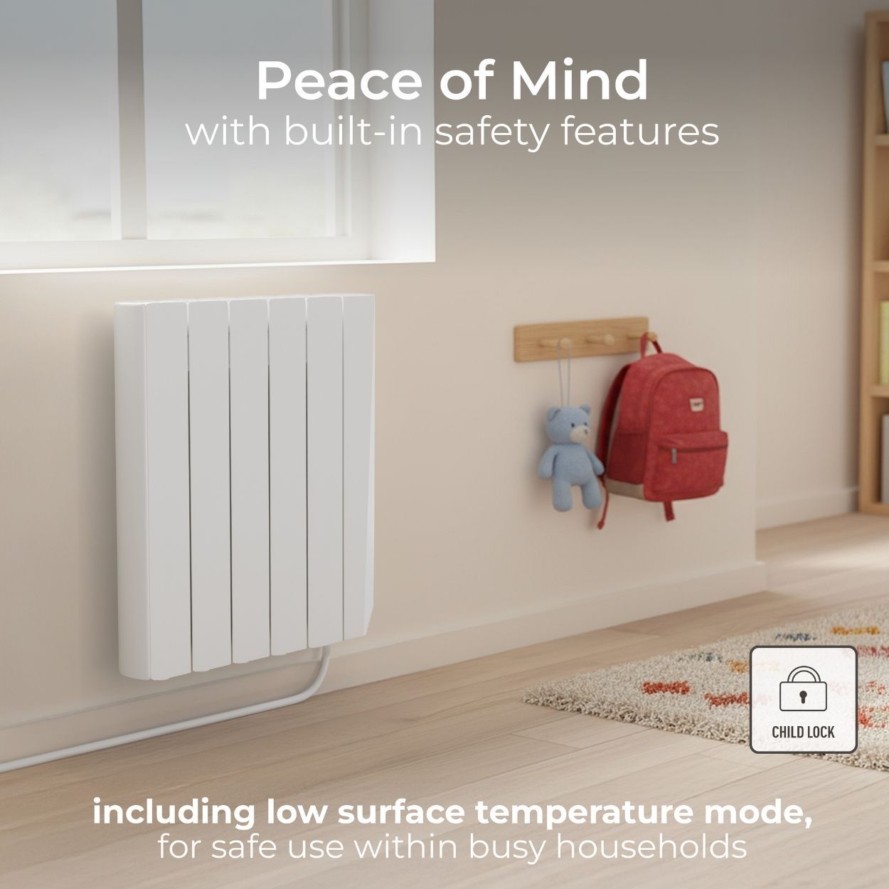 Masterplug SmartEnergy Wall Oil-Filled Radiator, Wi-Fi, 1000W, White