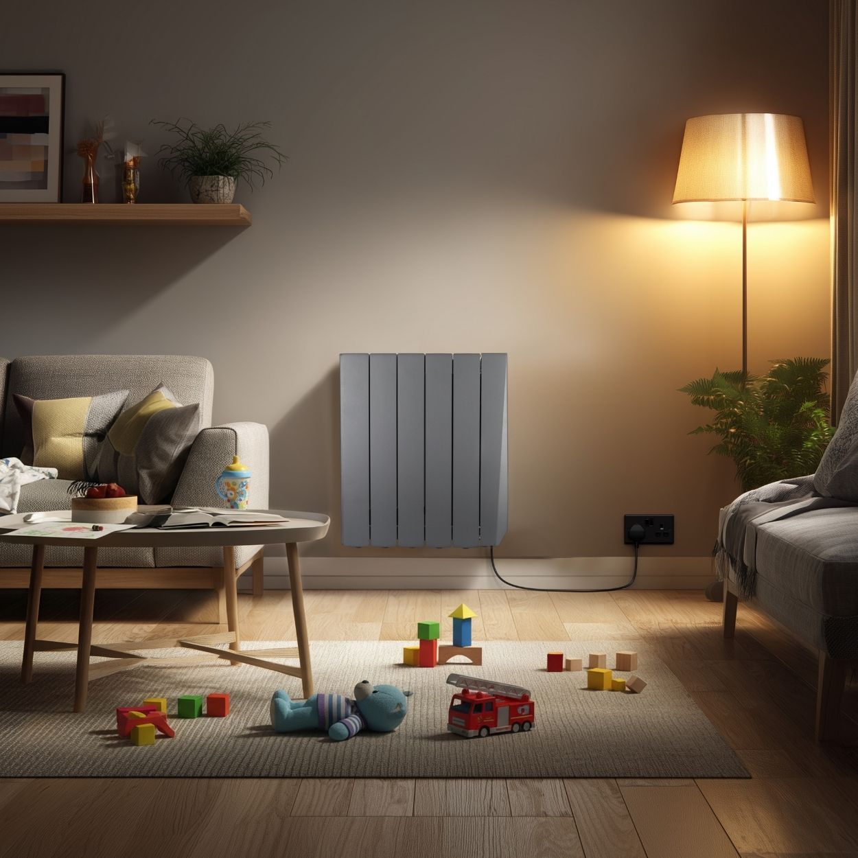 Masterplug SmartEnergy Wall Oil-Filled Radiator, Wi-Fi, 1000W, Grey
