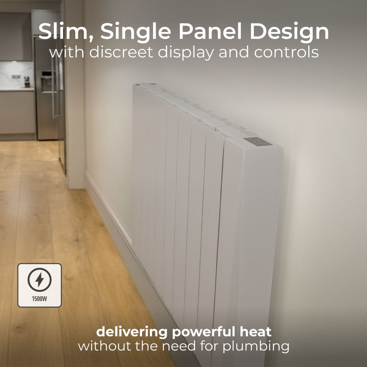 Masterplug SmartEnergy Wall Oil-Filled Radiator, Wi-Fi, 1500W, White