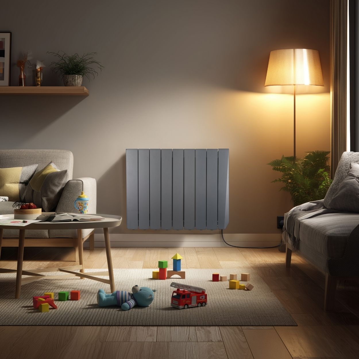 Masterplug SmartEnergy Wall Oil-Filled Radiator, Wi-Fi, 1500W, Grey