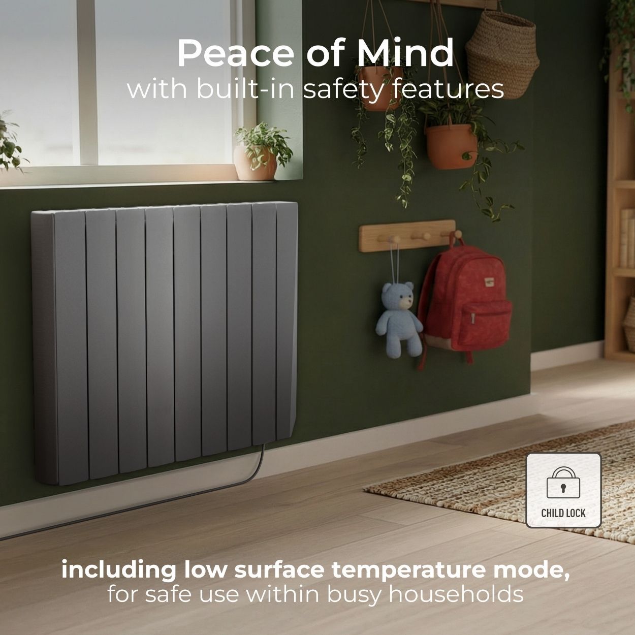 Masterplug SmartEnergy Wall Oil-Filled Radiator, Wi-Fi, 1500W, Grey