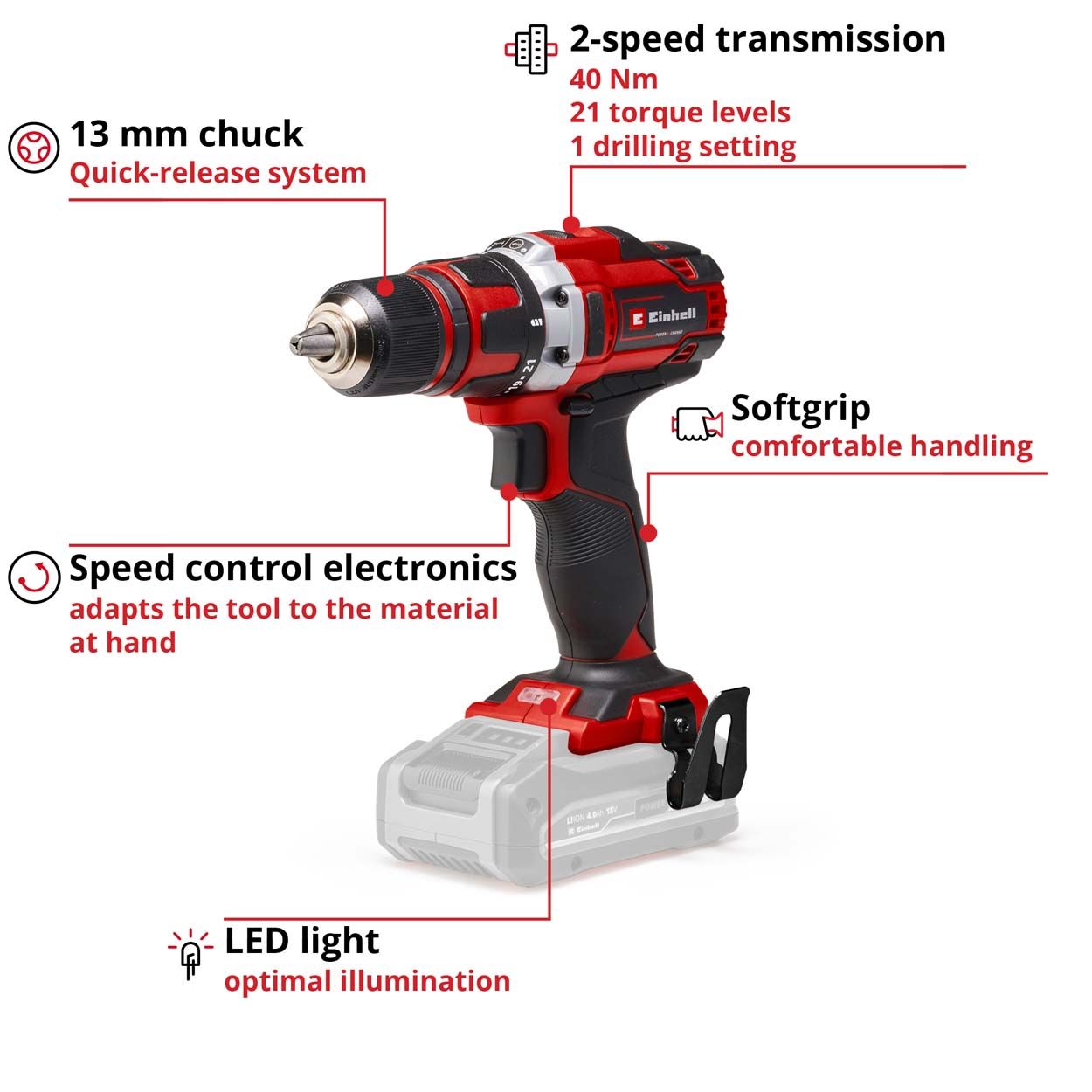 Einhell TE-CD 18/40 Li-Solo Cordless Drill