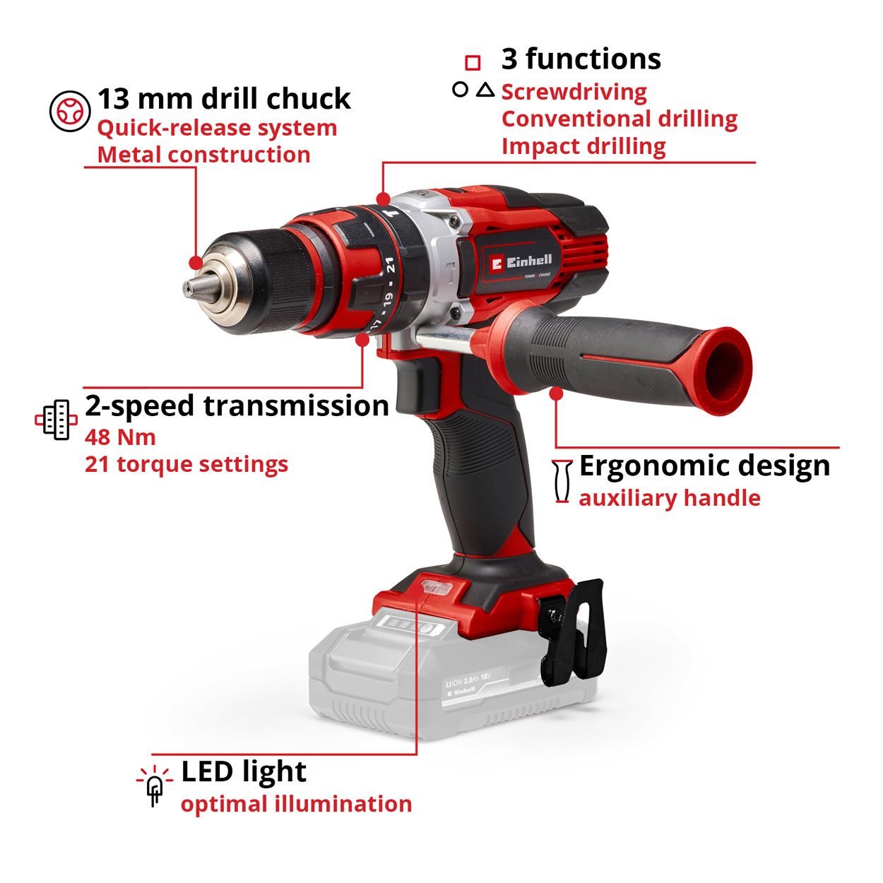 Einhell TE-CD 18/48 Li-i-Solo Cordless Impact Drill
