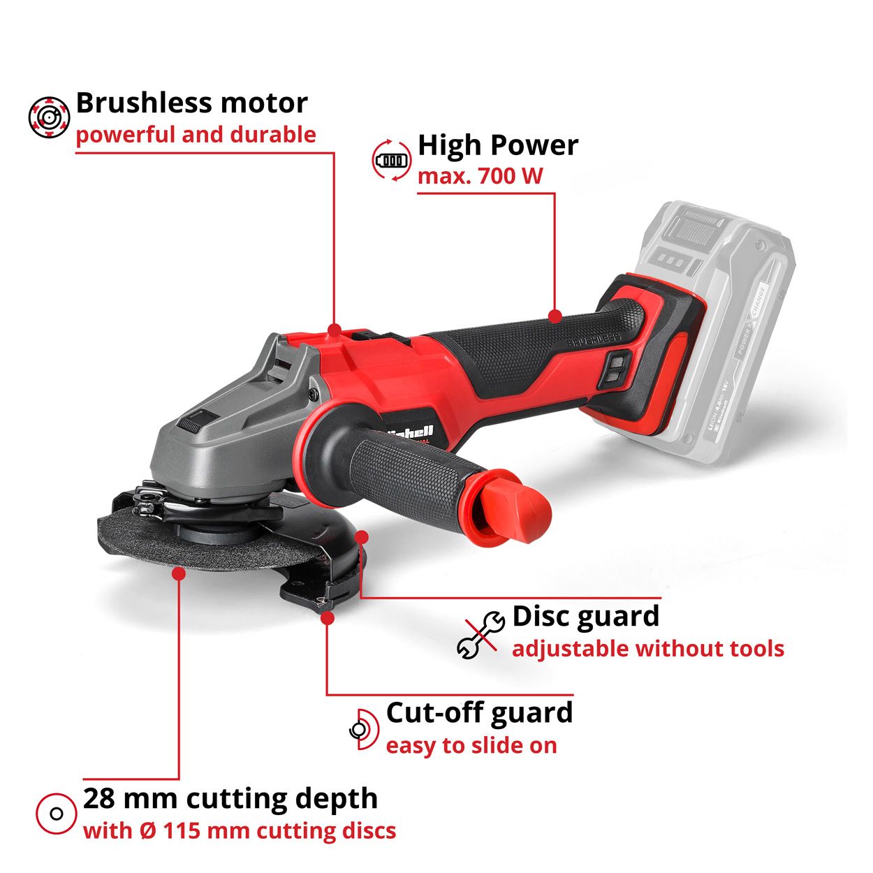 PXC 18V 115mm Professional Brushless Angle Grinder