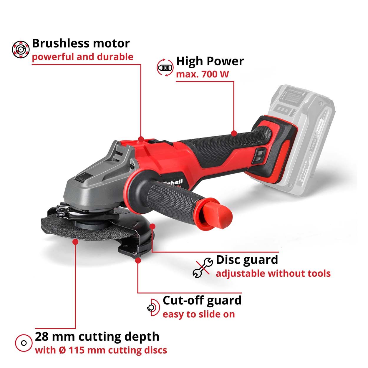 PXC 18V 115mm Professional Brushless Angle Grinder