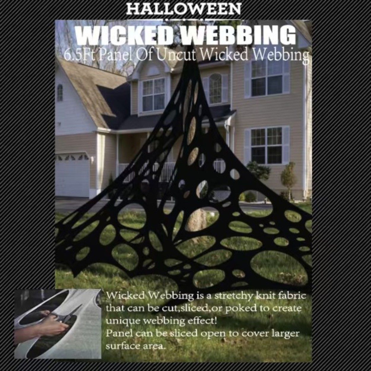Black Wicked Spiderweb 200cm