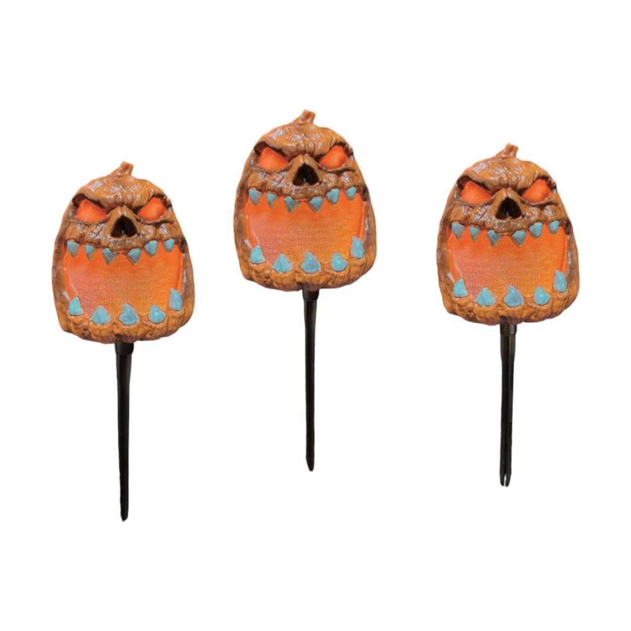 Garden Staked Pumpkin Head 15cm